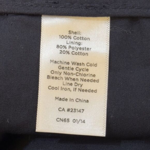 Talbots Womens Signature Eyelet Pants Navy Blue Cut Out Slim Cotton Preppy‎ Sz 6 - Picture 12 of 13